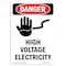 Signmission Safety Sign, OSHA Danger, 7" Height, High Voltage Electricity, Portrait OS-DS-D-57-V-1330 - alternate 1